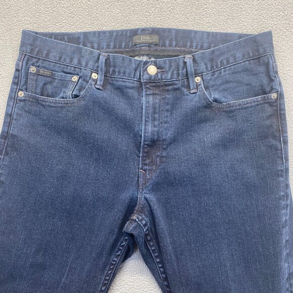Ralph Lauren Jeans Mens measurements 34X27 Blue Denim Straight Leg Dark Wash - Picture 8 of 9